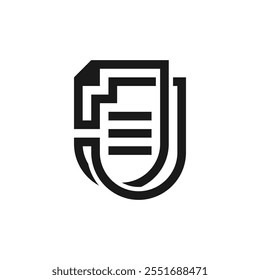 Inspiración del diseño del logotipo del libro de documentos de la letra J 