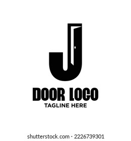 Letter J Door Logo Design Template Inspiration, Vector Illustration.