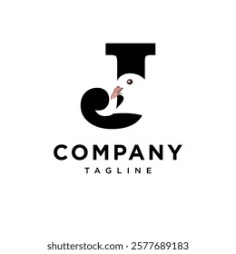 Letter J Dove Logo Icon Vector