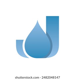 Letter J Droplet Nature Business Icon Simple Design Logo