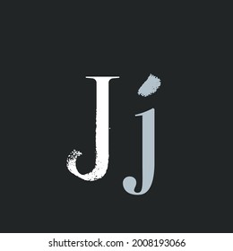 Letter J with dry brush stroke and serif. Vintage font with rough edges decoration elements. Perfect to use in any fashion labels, glamour posters, luxury identity, etc.