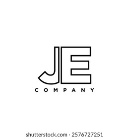 Letter J and E, JE logo design template. Minimal monogram initial based logotype.