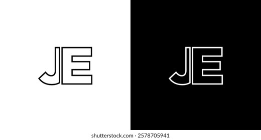 Letter J and E, JE logo design template. Minimal monogram initial based logotype.