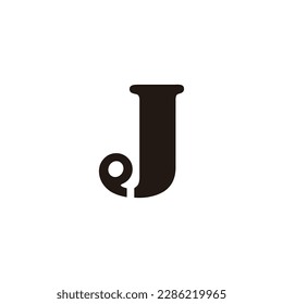 Letter J and e line geometric symbol simple logo vector