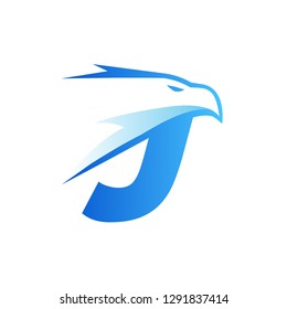 Letter J Eagle Logo