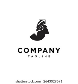 Letter J Eagle Owl Logo Icon Vector