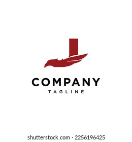 Letter J and Eagle patriot logo vector template