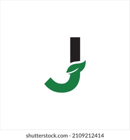 Letter J eco leaves icon design template in vector format, combining nature-inspired elements with modern style—perfect for eco-friendly brands, organic products, sustainability, and green business lo