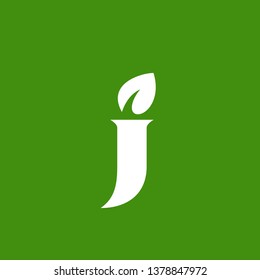 Letter J eco leaves logo icon design template elements