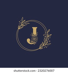 Letter J elegant flower type Feminine Vector Signs or Logo Templates