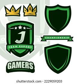 Letter J Esports Gamers Logo Template Creator for Gaming, Esport logo design element.