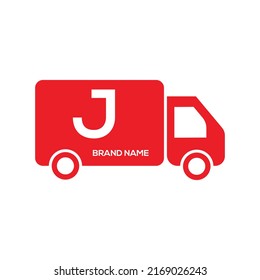 Letter  J Express Delivery Logo Truck icon Freight, delivery symbol. Vector illustration.
