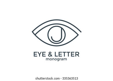 Letter J and eye monogram logo.