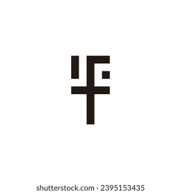 Letter J, f and c square geometric symbol simple logo vector