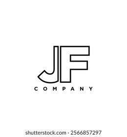 Letter J and F, JF logo design template. Minimal monogram initial based logotype.