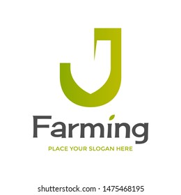Letter J farm vector logo template. Suitable for nature and agricuture company.