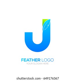 Letter J with Feather logo, Lawyer logotype for your Corporate identity