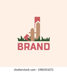 Letter J Fence Logo Design Vector Graphic Icon Emblem Illustration