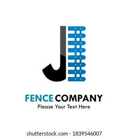 Letter j with fence logo template illustration. suitable for identity, company, web, industrial.