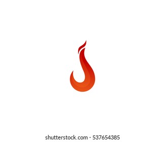 Letter J Fire Logo Design Template Stock Vector (Royalty Free ...