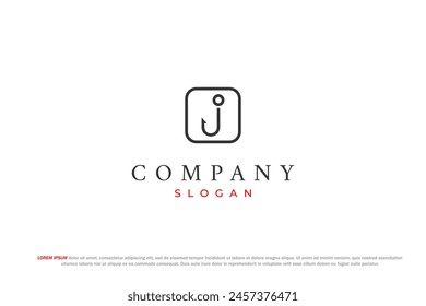 letter j and fishing hook logo
