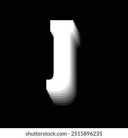 Estilo de efecto de texto de volteo de letra J