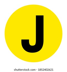 Letter J Floor Marker Symbol, Vector Illustration, Isolate On White Background Label. EPS10