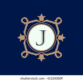 Letter J  Floral monogram.