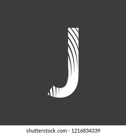 letter J font typography art deco 20s on gray background editable vector