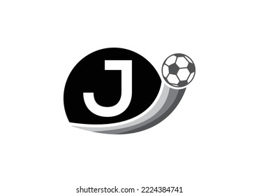 Letter J Football Logo Design Vector Template. Football Club Symbol. business, and company identity.