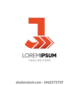 Letter J Forward Arrow Logo Design Vector Icon Graphic Symbol Emblem Illustration