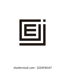 Letter j, G and E square geometric symbol simple logo vector