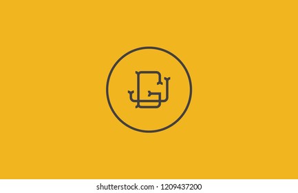 LETTER J AND G LOGO WITH CIRCLE FRAME FOR LOGO DESIGN OR ILLUSTRATION USE