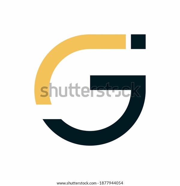 Letter J Letter G Logo Simple Stock Vector (royalty Free) 1877944054 