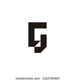 Letter J and G square geometric symbol simple logo vector