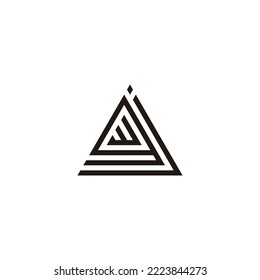 Letter j, g and w triangle geometric symbol simple logo vector