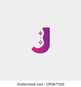 letter j game logo design template vector illustration, gamepad icon element