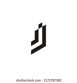 Letter J j J geometric symbol simple logo vector