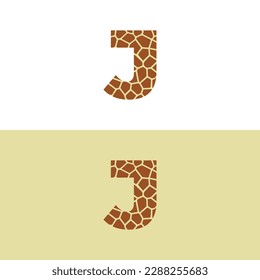 Letra J con diseño de patrón de piel de jirafa