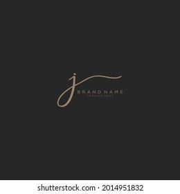 Letter J Gold Handwritten Logo Vector Stock Vector (Royalty Free ...