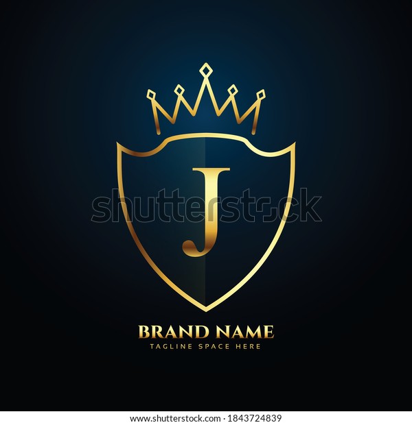 Letter J Gold Luxury Crown Logo Stock Vector (Royalty Free) 1843724839 ...