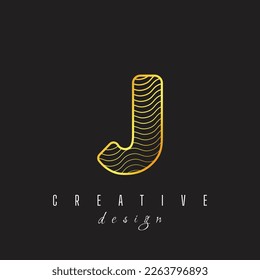 Letter J golden color logo icon design template elements octagon