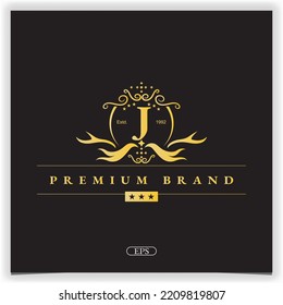 Letter J golden logo premium elegant template vector eps 10