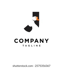 Letter J Goose Logo Icon Vector