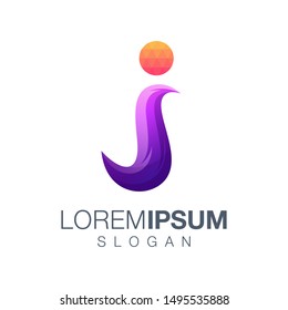 letter j gradient color logo design