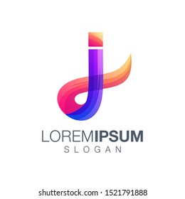 letter j gradient color logo design vector 
