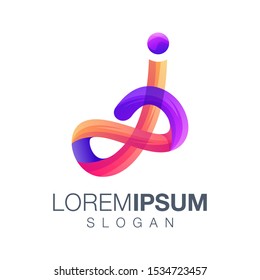 letter j gradient color logo design