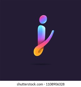Letter J gradient multicolour logo icon vector.