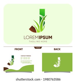 Letter J Grass Logo Design Vector Icon Graphic Illustration