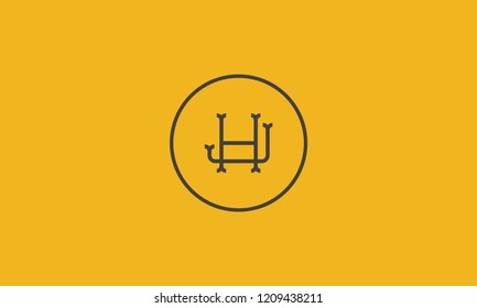 LETTER J AND H LOGO WITH CIRCLE FRAME FOR LOGO DESIGN OR ILLUSTRATION USE